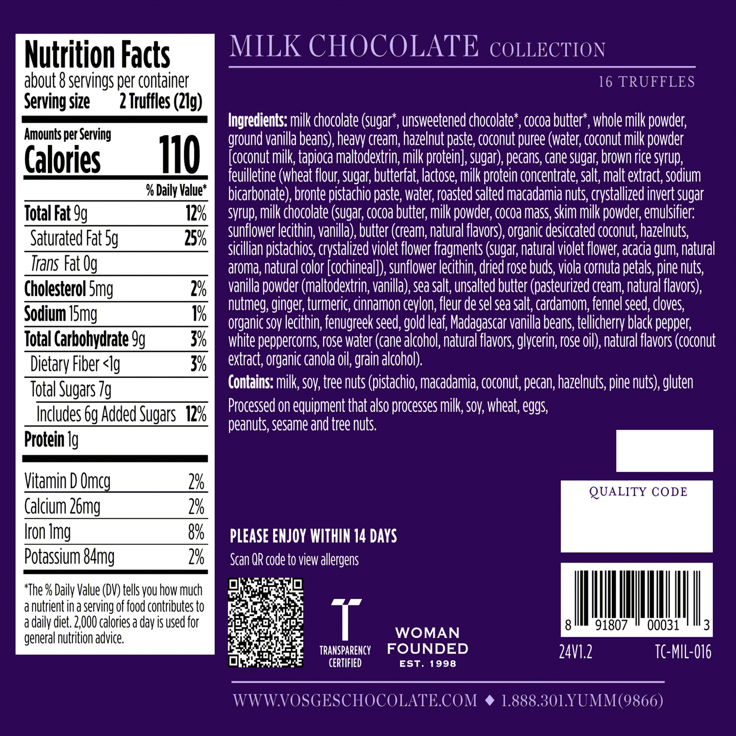 Milk Chocolate Truffles, 16 pieces