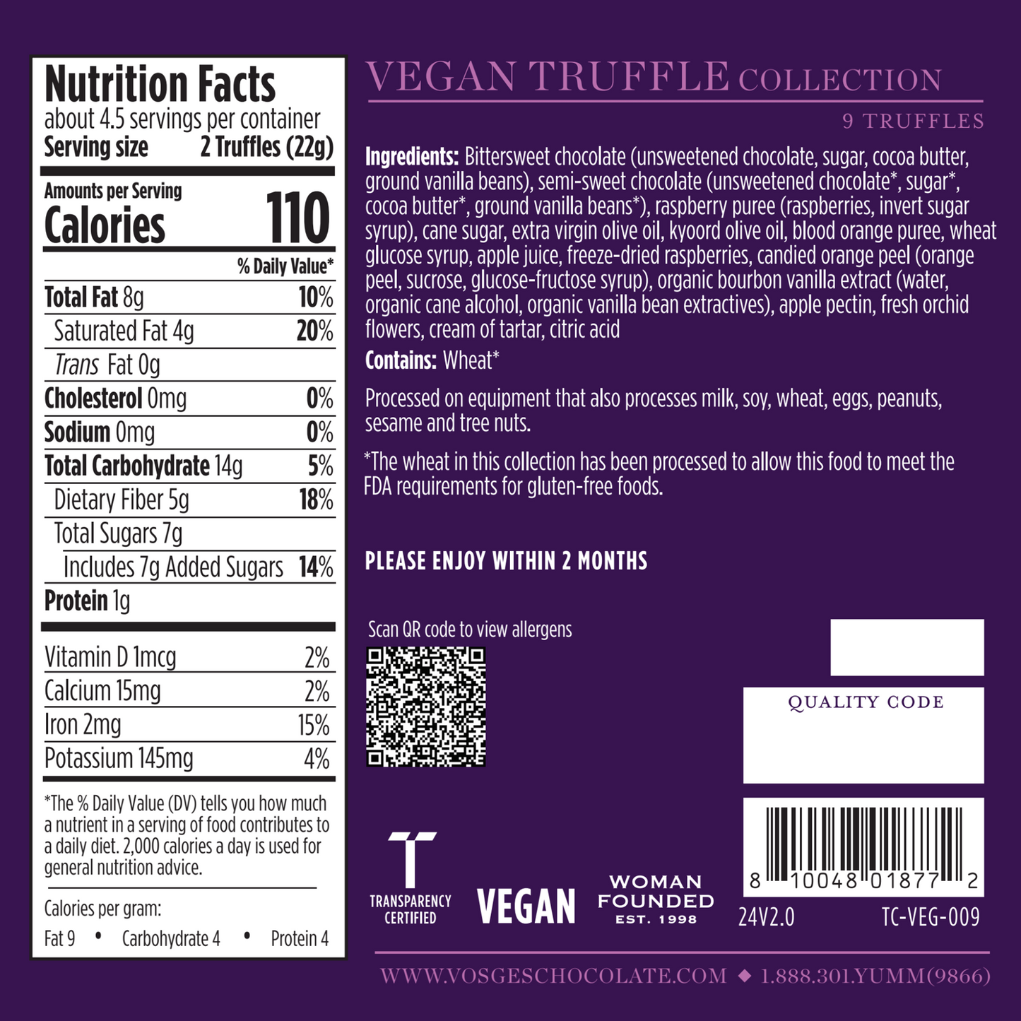 Vegan Truffles, 9 pieces
