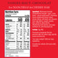 A front-facing package panel for a Vosges Haut-Chocolat 3oz Manchego & Cherry Bar, showing a Nutrition Facts label and ingredients text on a white background.