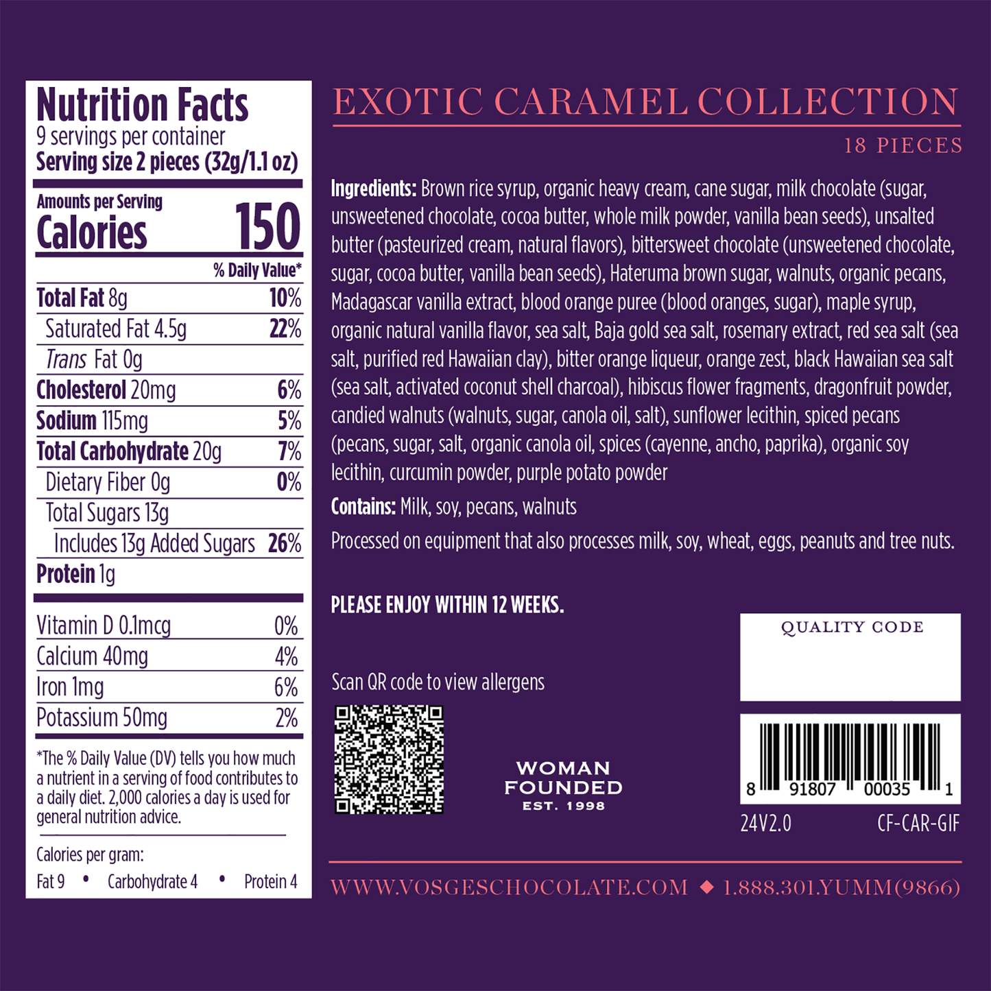Exotic Caramels, 18 pieces