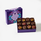 Box of chocolates with a purple box labeled 'Self Love' on a white background