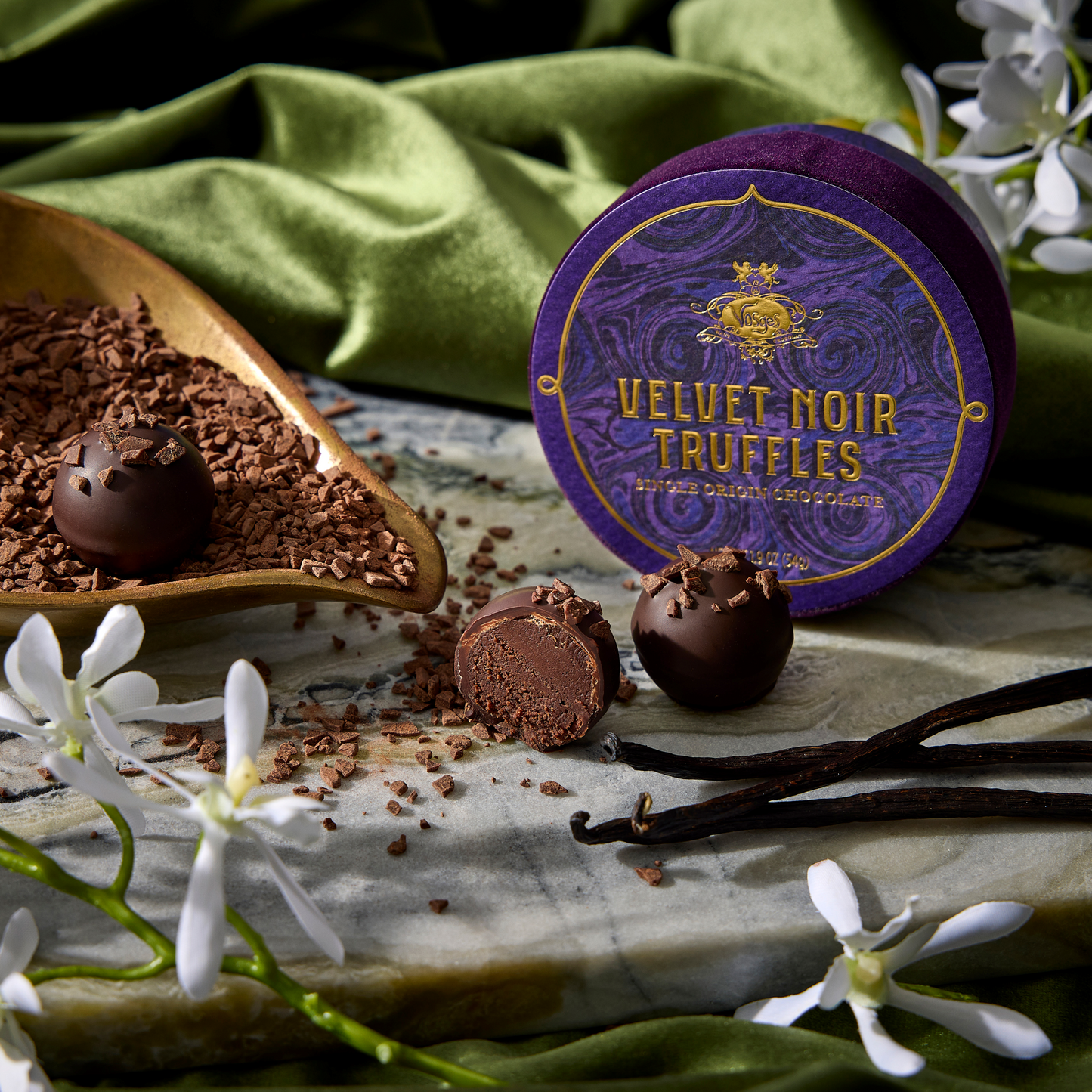 Velvet Noir Dark Chocolate Truffles, 5 pieces